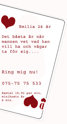 Emilia 26 år, Det bästa är när mannen tar för sig, ring 075-7575533